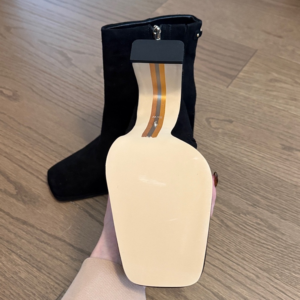 Sam Edelman Black Suede Heeled Boots - Picture 2 of 5